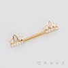 MULTI CZ TIARA CROWN 316L SURGICAL STEEL NIPPLE RING